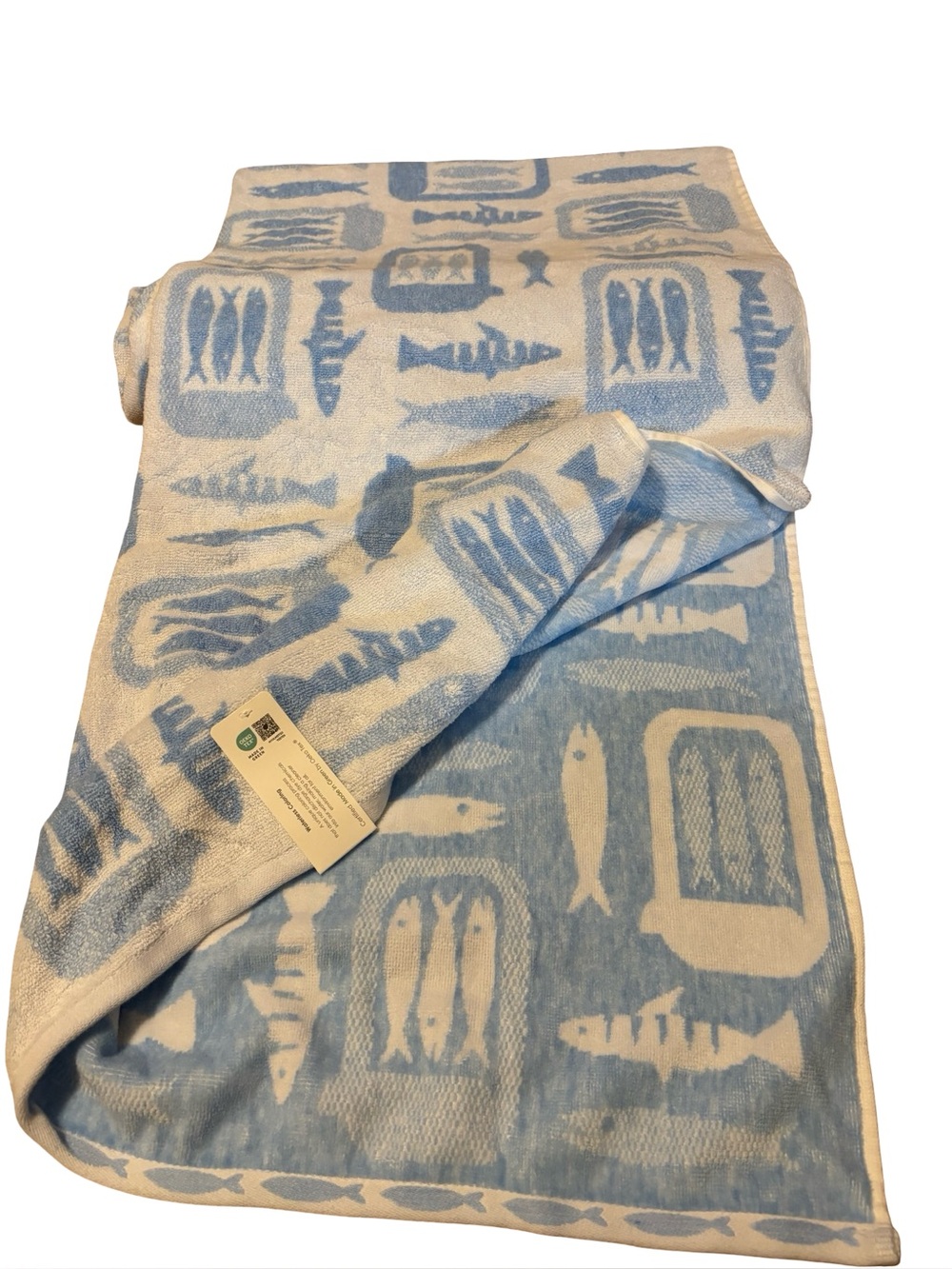 Eco Melange Oeko Tex Blue Sardine Besch Towel - reversible sardine towel